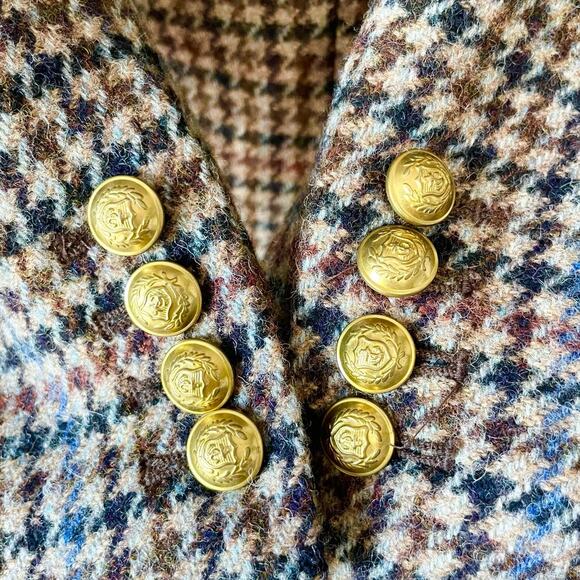 J.Crew Rhodes Blazer Jacket Wool Tweed Houndstooth Elbow Patches Brown Size 4 - Picture 11 of 11